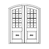 12-lite over 1-panel radius top double door
Unit Dimension 74" x 96"
Door Dimension 36" x 93-3/8"
Panel - raised
Glazing - IG, SDL